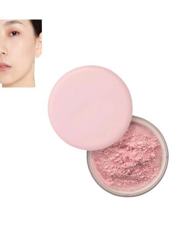 Allaura Beauty Pink Setting Powder Waterproof Oil Control Setting Powder Pink Blurring Powder Natural Nude Makeup Cosmetics Suitable for All Skin Tones 1#