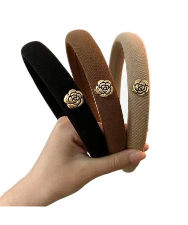 Padded Headband Tartan Headband Thick Headband Ladies Headbands for Short Hair Cotton Headbands for Women (CpadCOCO)