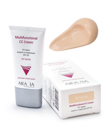 ARAVIA CC Cream SPF 20 for Face - Vanilla Tone - 50ml | Hydrating & Lightweight - International Shipping Available - Buy Online on GoSupps.com