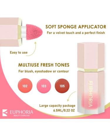 Euphoria Beauty Overload Liquid Blush - Long Wear Waterproof Cream Blush (102 Serenade) - Buy Online on GoSupps.com
