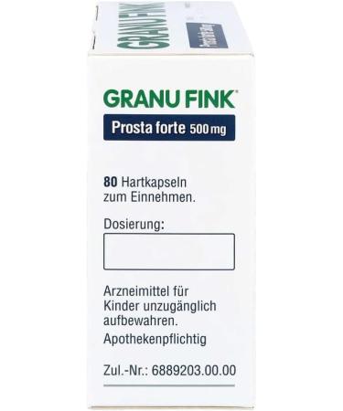 Granu Fink Prosta Forte 500 mg - Uromedic Pumpkin for Prostate Health - 80 Hard Capsules - International Shipping Available - Buy Online on GoSupps.com