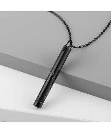 VIGLORY Stress and Anxiety Necklace | Mindful Breathing & Relaxation Tool | Meditation Stress Relief Gift for Men & Women | Quit Smoking Aid | Black Chain 29 - Buy Online on GoSupps.com
