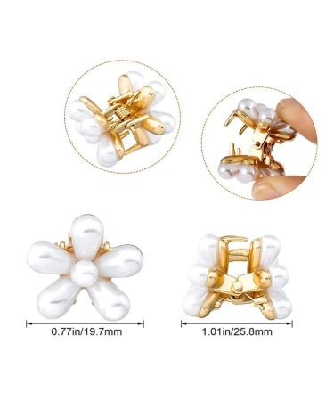 10 Pcs Small Pearl Flower Hair Clips - Sweet Mini Claw Clips for Women and Girls | Decorative Bangs Accessories - Buy Online on GoSupps.com