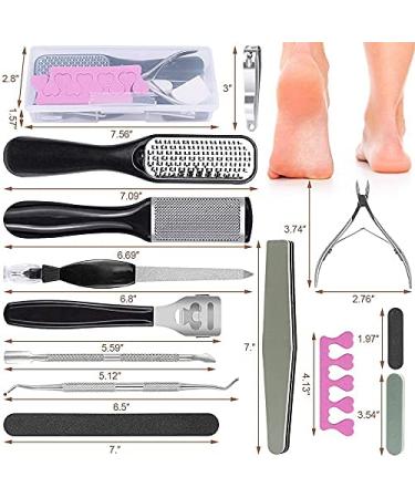 Pedicure Kit Professional 25 in 1 Foot Dead Skin Remover | Callus Remover Tools for Manicure & Foot Care | Gifts for Women Men - F04 - Buy Online on GoSupps.com