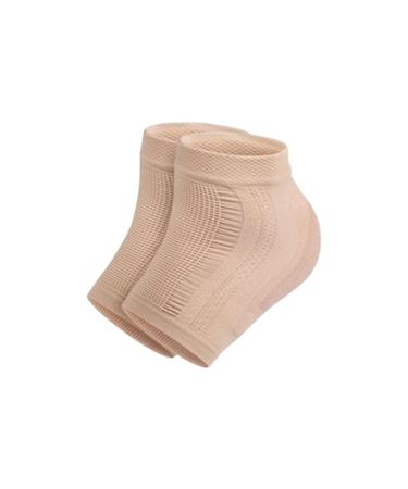 Sharplace Moisturizing Heel Socks Foot Cushion Shock Absorption 2 Pieces for Feet Calluses Skin Color