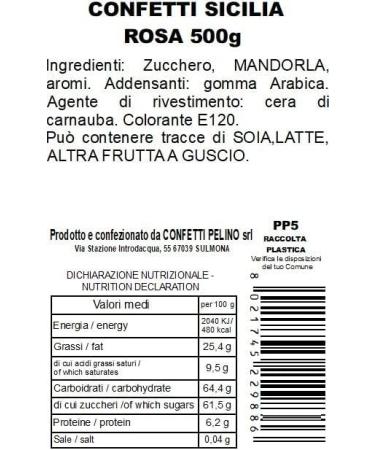 Confetti Pelino - Rose Dagr es - Sicilian Almonds - 500g - Buy Online on GoSupps.com