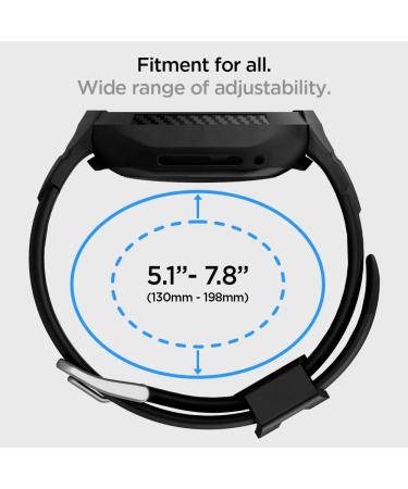 Spigen Rugged Armor Pro Fitbit Versa 3/Sense Case with Band - Black - Buy Online on GoSupps.com