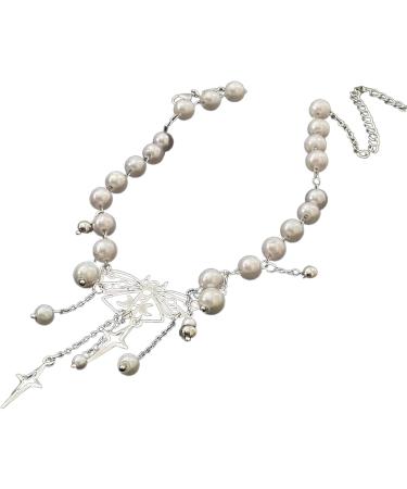 Shop Stylish Faux Pearl Butterfly Pendant Necklace - Adjustable Fashion Jewelry for Women | OralGos - International Shipping Available - Buy Online on GoSupps.com