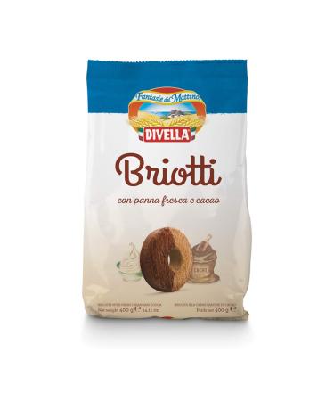 Divella Divella Briotti Fresh Cream and Cocoa Cookies 400 g Pack of 400