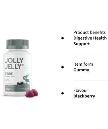Prebiotic Fibre Gummies - 3g - Chicory Root Inulin - BlackBerry, Strawberry & Peach Flavour - 60 Vegan Gummies - Kosher Halal - Buy Online on GoSupps.com