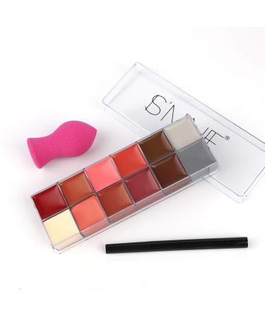 Minkissy 12 Colors Cosmetic Face & Body Paint Palette | Oil Art Makeup for Parties & Cosplay - Buy Online on GoSupps.com