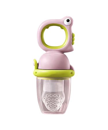 Jomewory forage station for fruit bite ring with a spiral for babies - bite ring for babies to train the coordination of the hands eyes and the mouth of the baby pink