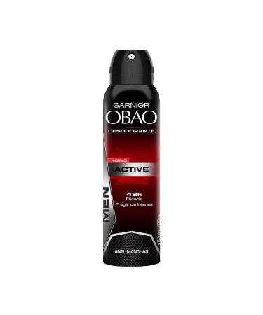 Obao Mens Active Deodorant Spray 150ml - Desodorante Activo Aerosol para Hombre (Pack of 1)