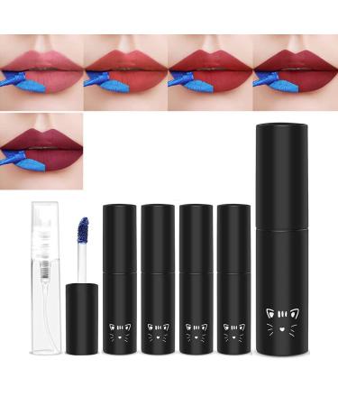 Peel and Reveal Lip Stain Kit  5 Colors Long Lasting Peel Off Lip Stain Lip Tint  Tattoo Color Lip Gloss Waterproof Liquid Lipstick Non-stick Cup Lip Stain Tint Lip Makeup with 5ML Empty Spray Bottle