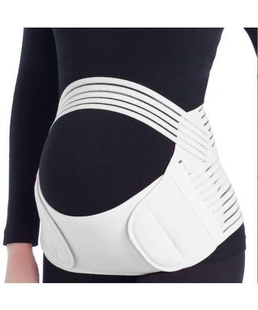 Jamila Maternity Belt Pregnancy Support Belt Lumbar Back Support Waist Band Belly Bump Brace Relieve Back Pelvic Hip Pain Labour and Recovery (White L) white L