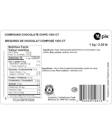 Yupik Compound Chocolate Chips 1kg 6 Count 6 kg - Buy Online on GoSupps.com