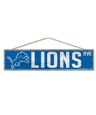 WinCraft NFL Detroit Lions SignWood Avenue Design Team Color 4 x 17 cm