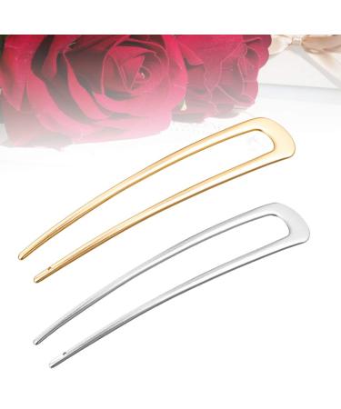 Buy 2-Piece Alloy Geometric Hair Clips Elegant Gold & Silver Hairpins for Women | Stylish Hair Accessories - Buy Online on GoSupps.com