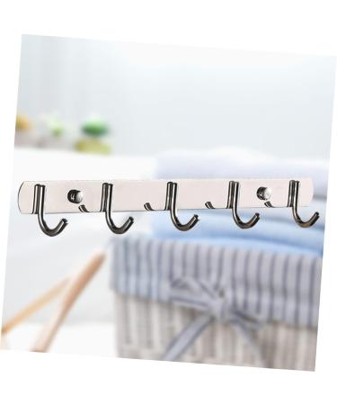 Angoily 3pcs 5 Kitchen Hooks Pegs Coat Hangers 5 Pegs Door Back Hooks Over The Door Hangers mediumx3pcs Silverx3pcs - Buy Online on GoSupps.com