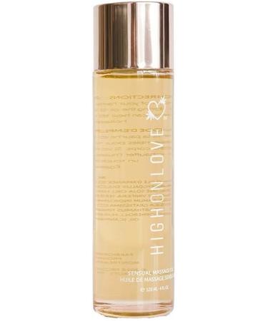 HighOnLove Natural Hemp Oil with Grapeseed & Vitamin E | Skin Care & Relaxation (120 ml) - Strawberries & Champagne - Buy Online on GoSupps.com