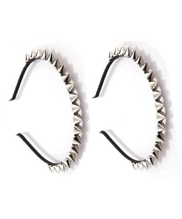 FULAI Duyppy 2 Pack Rivet Punk Spike Headband Studded Headband Party Hair Band Hair Clips for Women