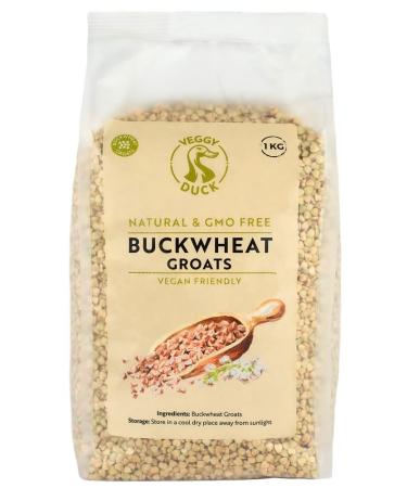 Veggy Duck - Natural Buckwheat Groats (1Kg) | Raw | Vegan | GMO Free | No Heat-Treated | All Nutrients Preserved | Nutritious