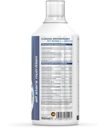 All Stars Amino Liquid 1000ml - Black Currant | BCAA Glutamine & L-Arginine | Sugar-Free Amino Acid Drink Mix - Buy Online on GoSupps.com