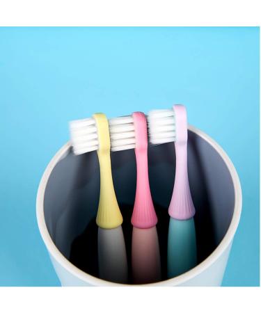 6 Pack Kids Toothbrush - Extra Soft Bristles, Little Mushroom Design - 1-3 Years - Pink, Yellow, Blue - 6 Count - Buy Online on GoSupps.com