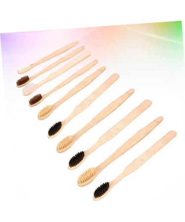 Minkissy 10-Piece Bamboo Travel Toothbrush Set - Eco-Friendly Disposable Toothbrushes for Hotel & Travel Hygiene Accessories - Buy Online on GoSupps.com