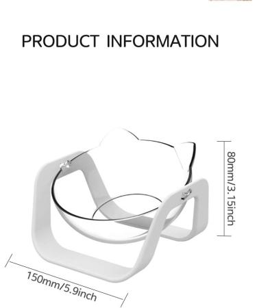 Junhonsion 15 Tilted Platform Cat Bowl - Anti-spill, Adjustable Pet Food Water Bowl for Cats and Small Dogs - Buy Online on GoSupps.com