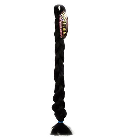 Premium 2m Long Mybraids - One-Colored Artificial Hair Extensions for Rasta Braids Dreads Box Braids & Cornrows - Natural Black - Buy Online on GoSupps.com