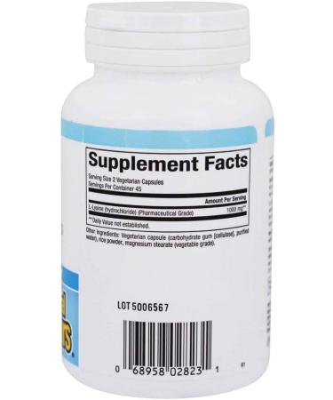 Natural Factors L-Lysine 500 mg - 90 Vegetarian Capsules | Immune Support & Amino Acid Supplement - Buy Online on GoSupps.com