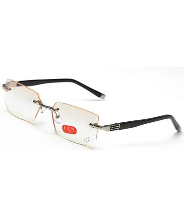 CAOXN Diamond Cut Frameless Reading Glasses For Men And Women Anti Blue Light Lenses With Diopter 1.00-3.00 +2.50