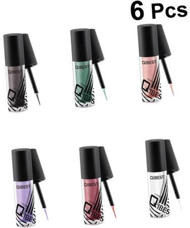 Angoily 6pcs Eyeshadow Glitter Liquid Eyeliner Sparkling Liquid Eyeliner Shadow Shiny Metal - Buy Online on GoSupps.com