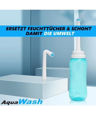 Aquawash Portable Premium Bidet - Mobile Podusche for Intimate Hygiene & Hemorrhoid Relief | 500ml Shower Solution - Buy Online on GoSupps.com