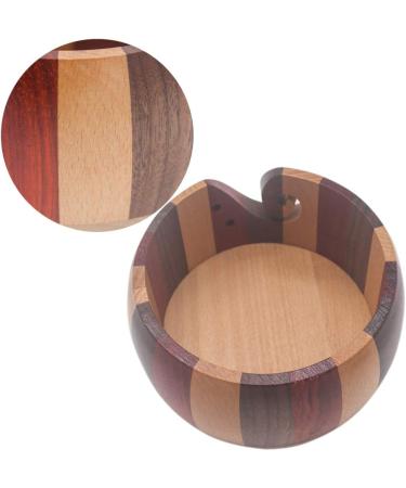 LAMXD Wooden Yarn Bowl Holder with 12 Bamboo Crochet Hooks - Handmade Wool Storage Organizer for Knitting & Crochet - 15 cm - Buy Online on GoSupps.com