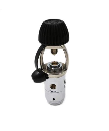 HPDAVV Diving Tank Cylinder - Inline Re-Breather Valve - Thread:7/8-14UNF - Outlets: G5/8-4500PSI - Black Knob - 30 Mpa Bottle & Scuba Breathing Apparatus - First Stage Regulator Piston Design