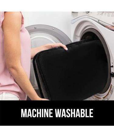 Soft Velvet Memory Foam Toilet Lid Seat Cover - Machine Washable, Plush Cushioned Design - Fits Most Lids - Decorative Black Bathroom Accessory - 19.5x18.5 - Buy Online on GoSupps.com