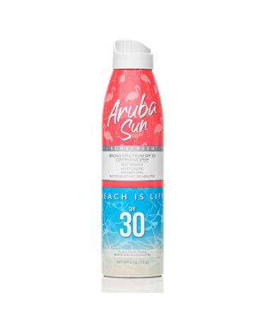 SPF 30 Sunscreen Spray | Aruba Reef Act Compliant no 67 Octinoxate & Oxybenzone Free | 6 oz Water-Resistant Non-Greasy Broad Spectrum UVA/UVB Sunscreen
