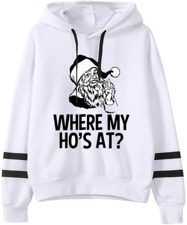 Bigfanshu Women's Sweaters Fashion Christmas Sweater Print Hooded Round Collar Long Sleeves Tops - Buy Online on GoSupps.com