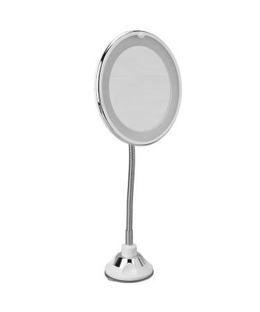 Magnifying Makeup Mirror  10X Magnification LED Fill Light Suction Cup Adjustable Gooseneck Makeup Mirror for Home Office