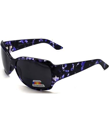 Shop Polarized Bifocal Sunglasses for Women - UV Protection & Reading Glasses (1.50 - 3.00) - Stylish Purple 2.5x - Buy Online on GoSupps.com