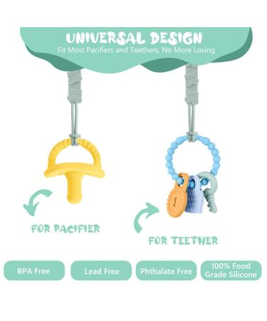 Vicloon Silicone Pacifier Chain - 4 Pack Animal Style Baby Pacifier Clips for Boys & Girls | Ideal Gift for Newborns - Buy Online on GoSupps.com