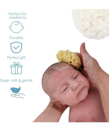 Ellie-Fant Natural Baby Sponge 2 Mediterranean Sea Honeycomb Sponges | Perfect for Babies & Toddlers Bathing Cleansing | Soft Safe Organic Durable Hypoallergic Sponges - Buy Online on GoSupps.com