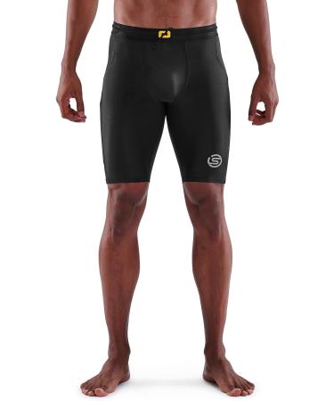 Skins Men's Series-3 Compression Half Tights/Shorts - Medium Black | High Performance Activewear - Buy Online on GoSupps.com