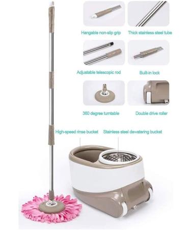360 Spin Mop for Floor Cleaning Mops and Bucket System with Wheels with Drainage Hole to pursue happiness - Buy Online on GoSupps.com
