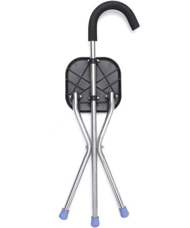 Walking Stick with Seat Cane Portable 2-in-1 Crutches Stainless Steel Lightweight Folding with 3-Legged Stool Elderly Travel Walking Black Walking Sticks for Elderly Gift - Buy Online on GoSupps.com