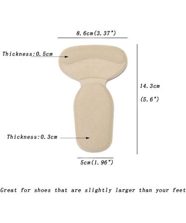 AKOAK Heel Cushion Inserts - Anti-Slip Shoe Grips for Too Big Shoes Blister Prevention Unisex Black & Beige - 2 Pairs - Buy Online on GoSupps.com