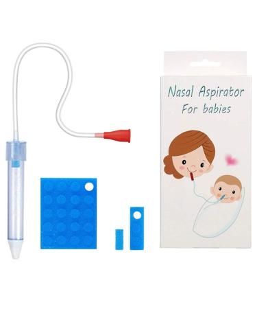 Baby Nasal Aspirator with 24 Hygiene Filters, Mucus Aspirator for Baby, Cleanable and Reusable Nasal Congestion Relief for Infant