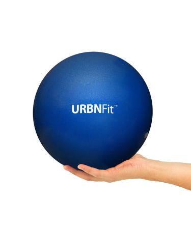 URBNFit Small Exercise Ball - 9-inch Mini Pilates Ball with Fitness Guide for Yoga, Barre, Physical Therapy, Stretching & Core Stability Workout Blue